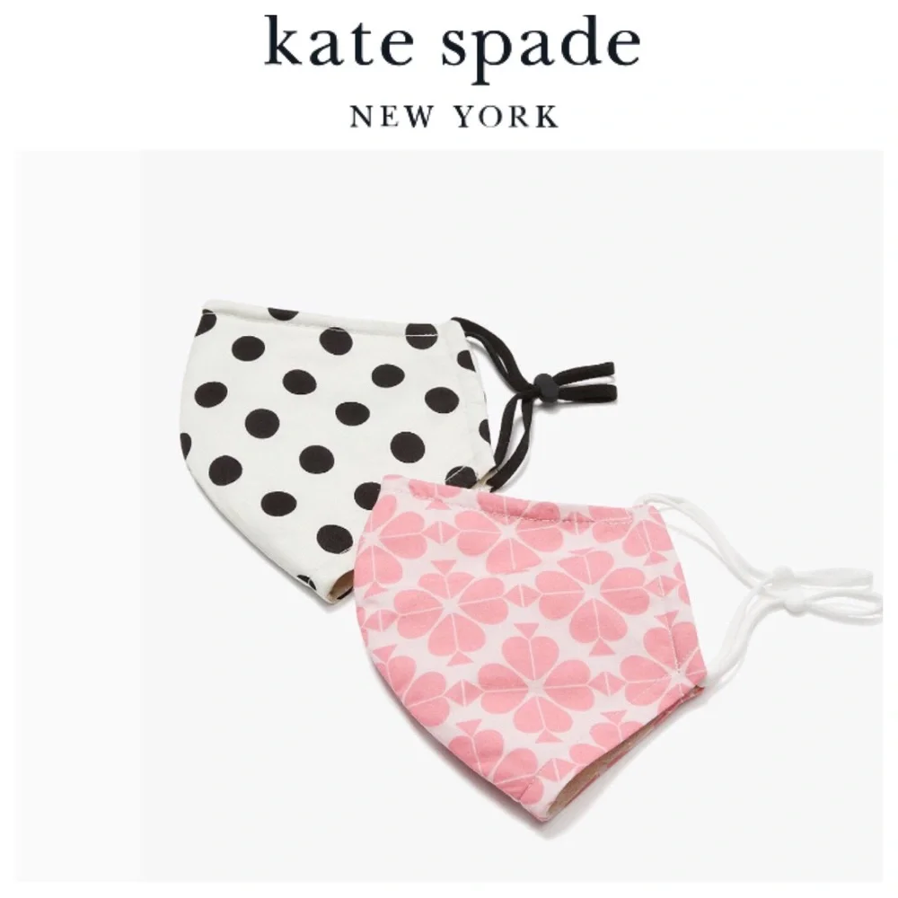 KATE SPADE PICTURE DOT AND SPADE FLOWER NON MEDICAL MASK SET NWT